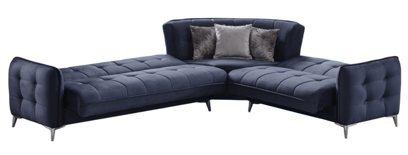 Perla Microsuede Convertible Storage Sectional