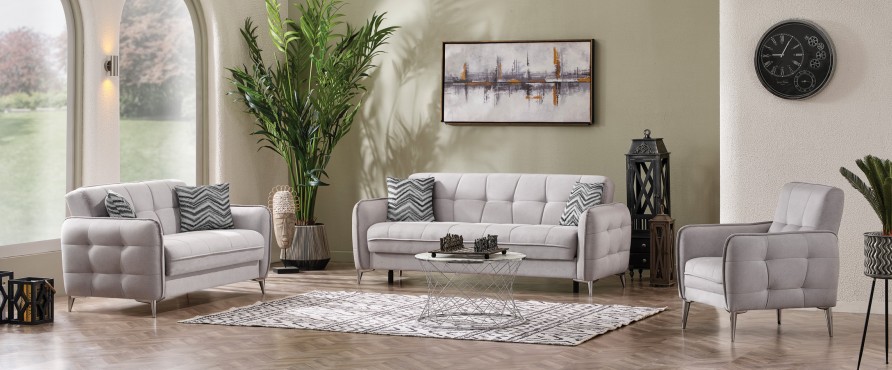Perla Microsuede Convertible Storage Sofa