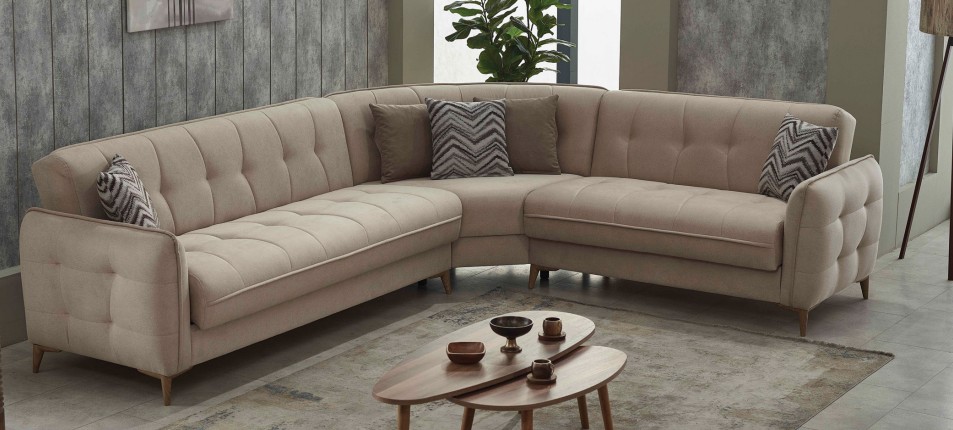 Perla Microsuede Convertible Storage Sectional