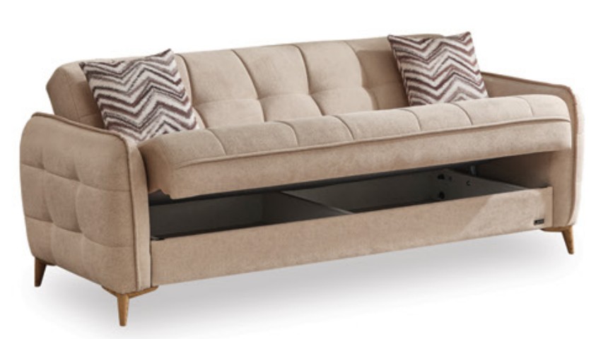 Perla Microsuede Convertible Storage Living Room Set