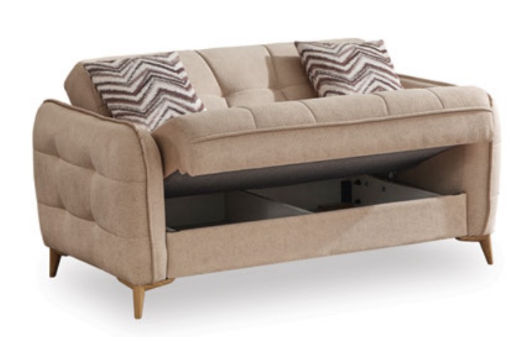Perla Microsuede Convertible Storage Living Room Set