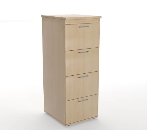 Optima Office Lockable Filing Cabinet w/4 Foil Wrapped Drawers