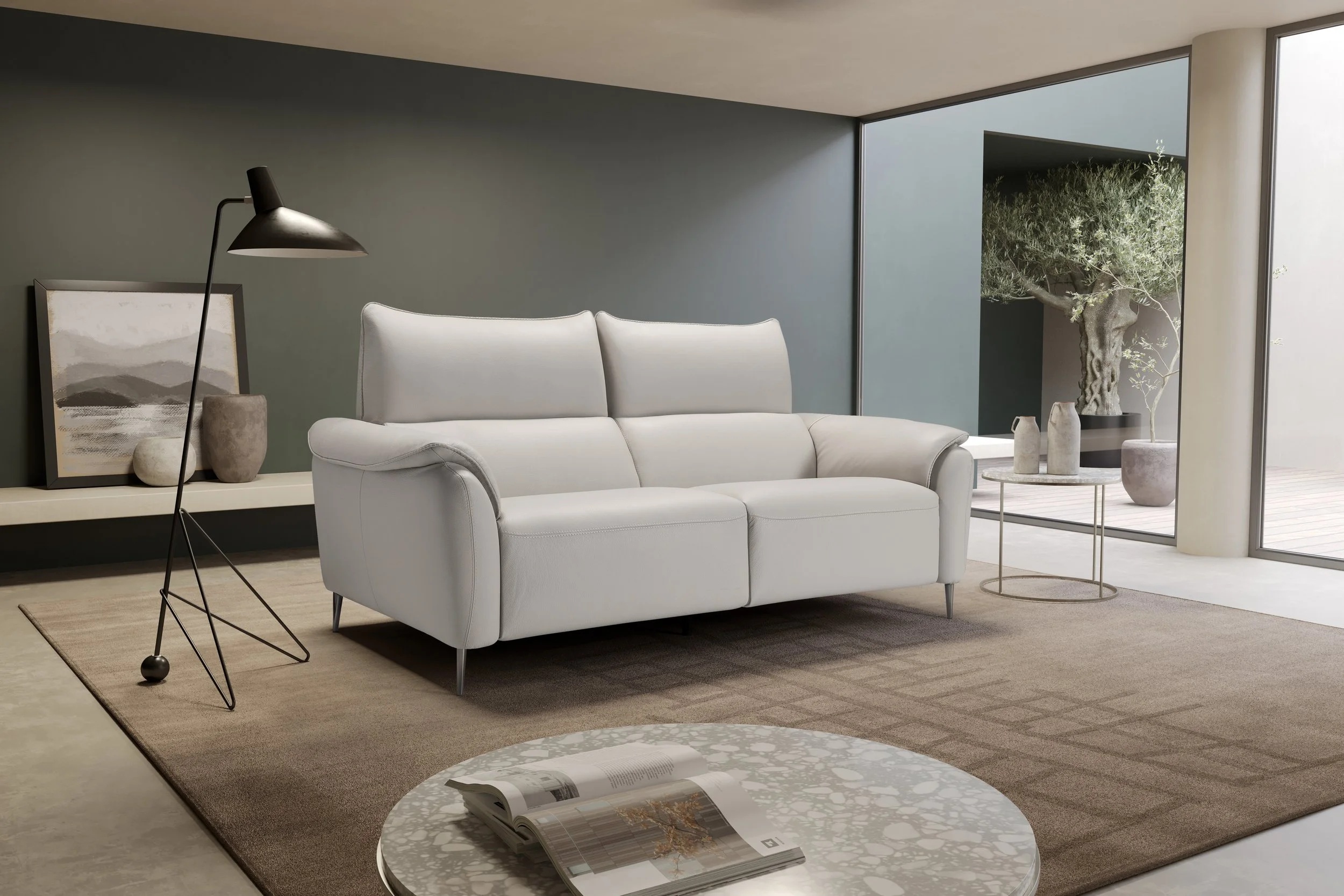 Philip Leather Reclining Sofa