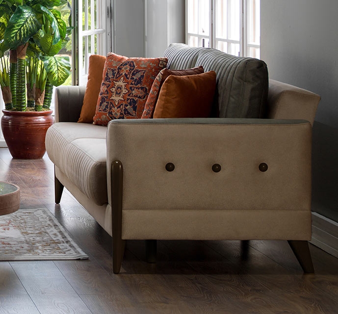 Piero Fabric Storage Sleeper Loveseat