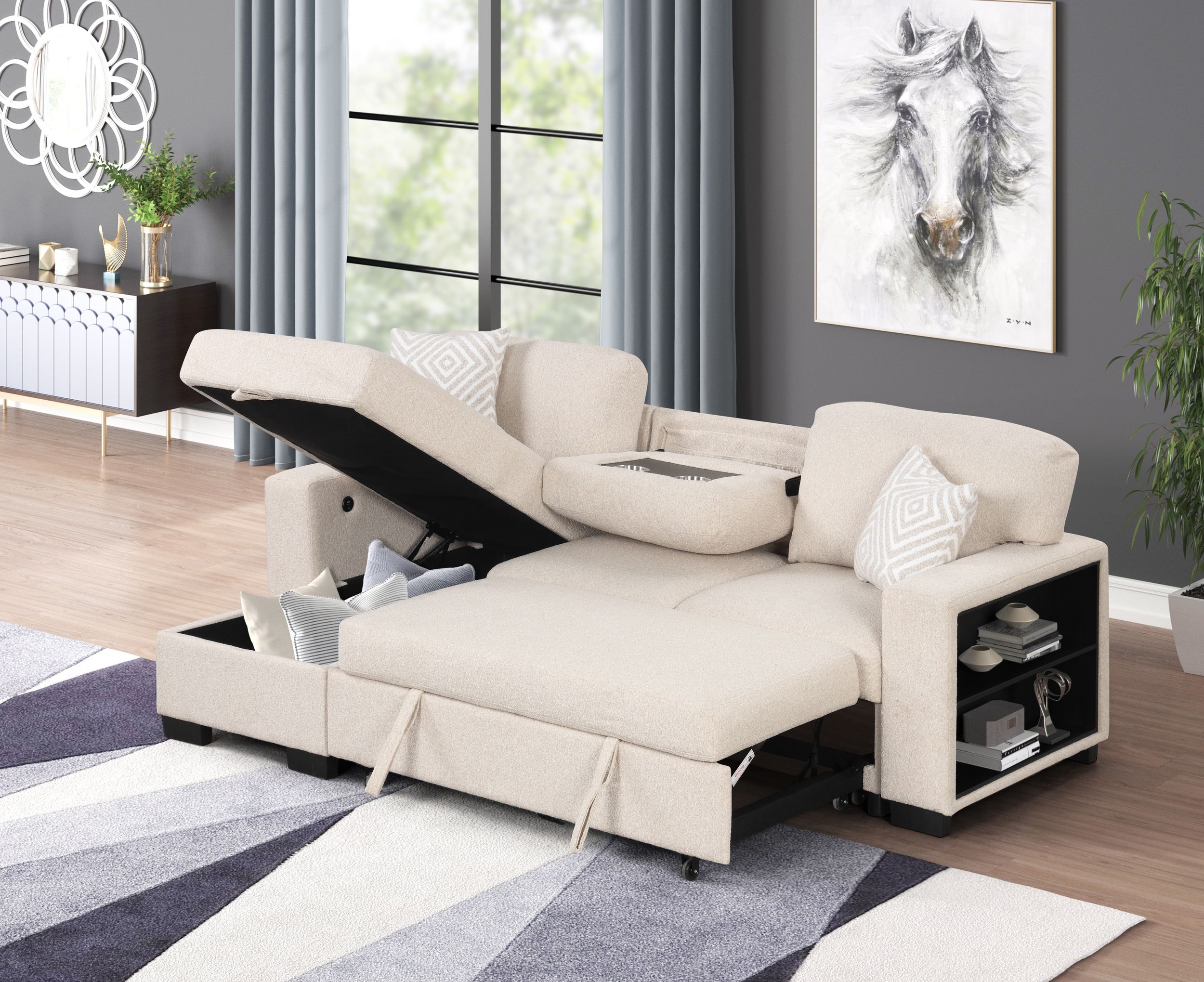 Reversible Sleeper Sectional Sofa