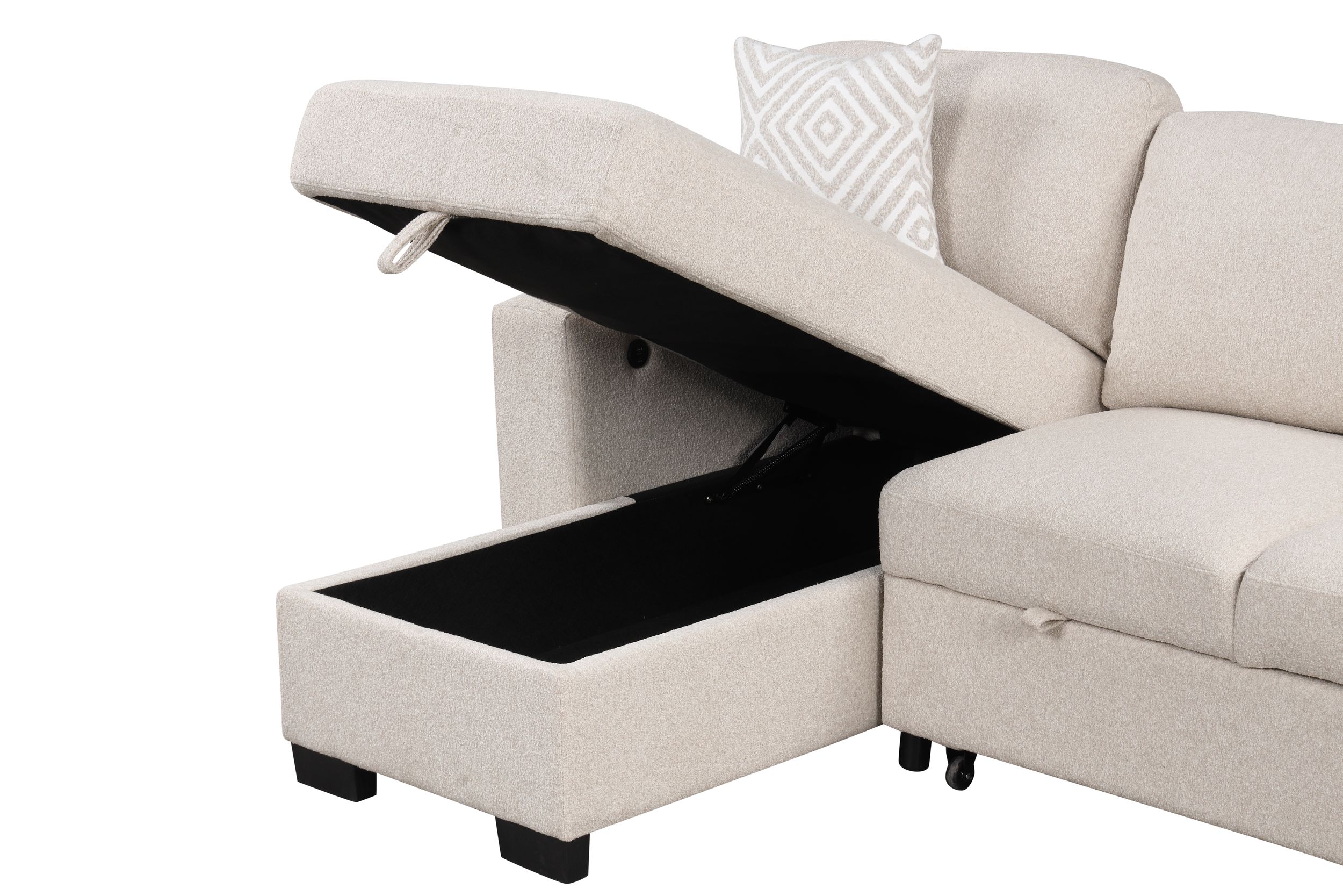 White Pinto Modern Style Sectional Sofa