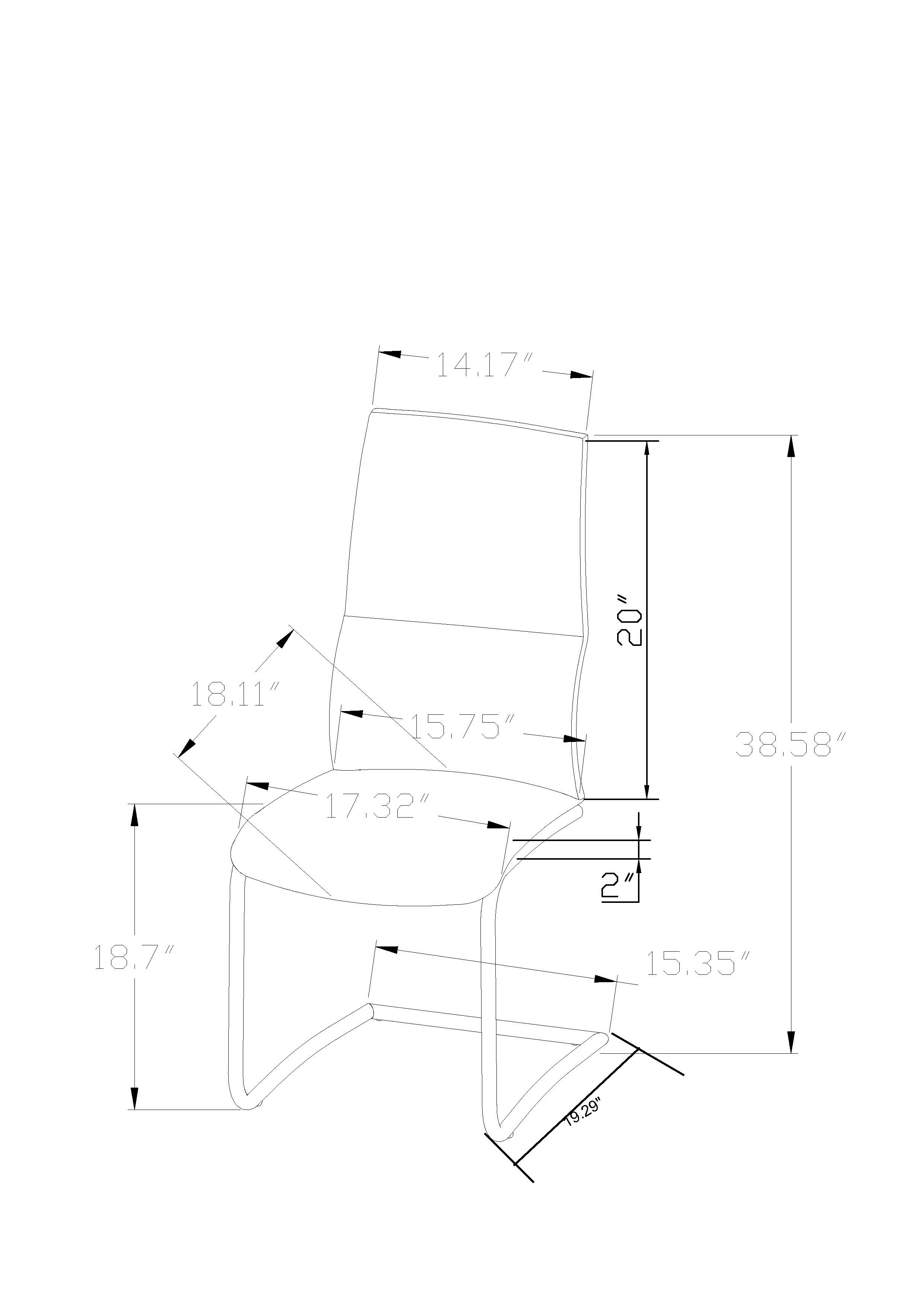 Piper Cantilever Curved Back PU Side Chair