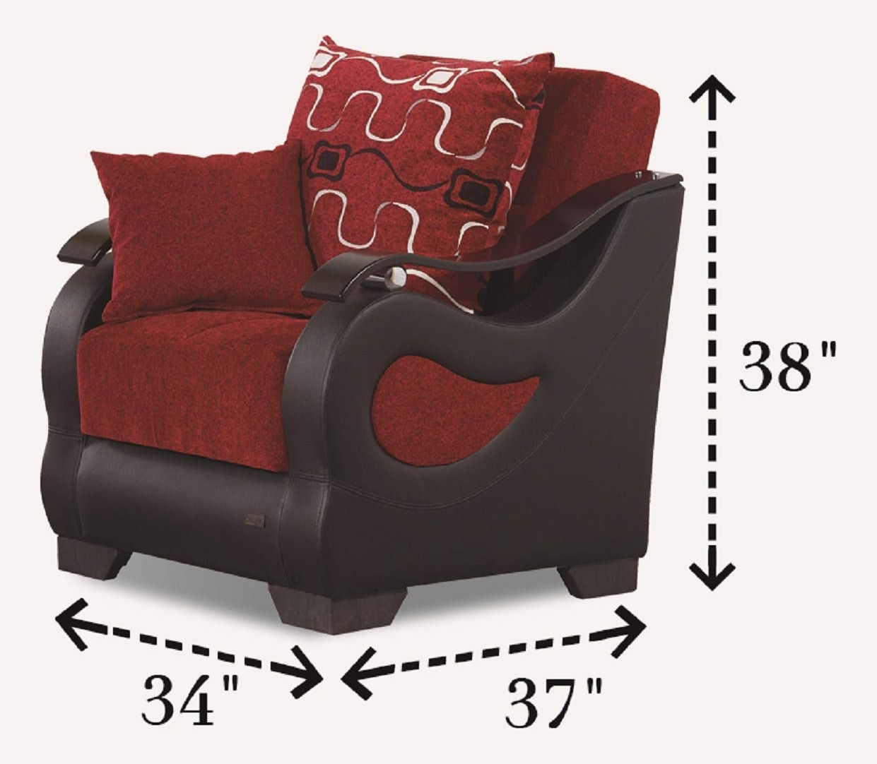 Pittsburgh Fabric/Vinyl Convertible Chair