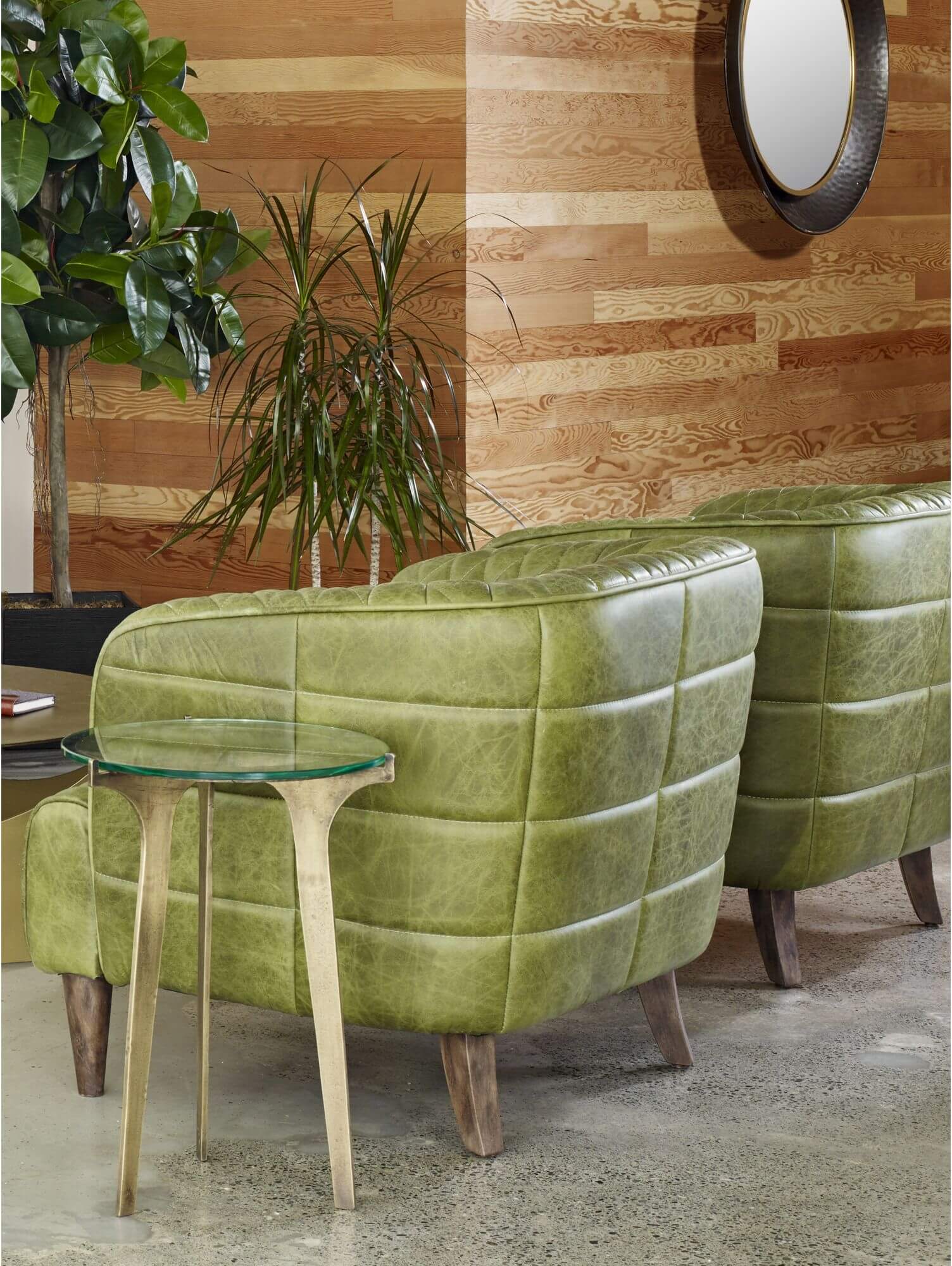Magdelan Tufted Leather Arm Chair