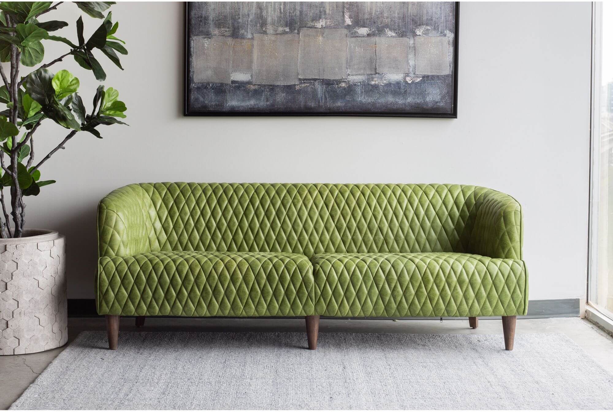 Magdelan Tufted Leather Sofa
