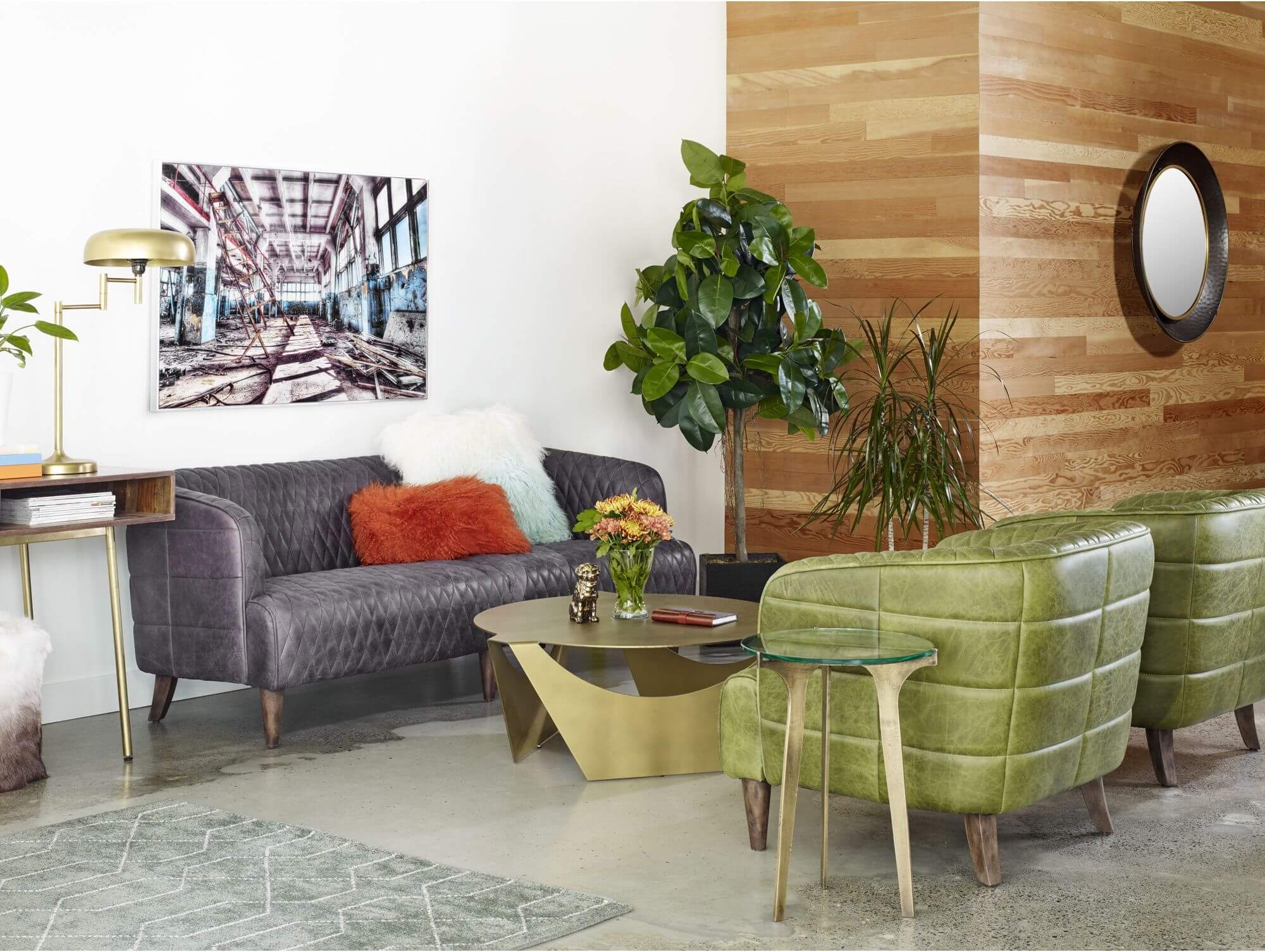 Magdelan Tufted Leather Sofa