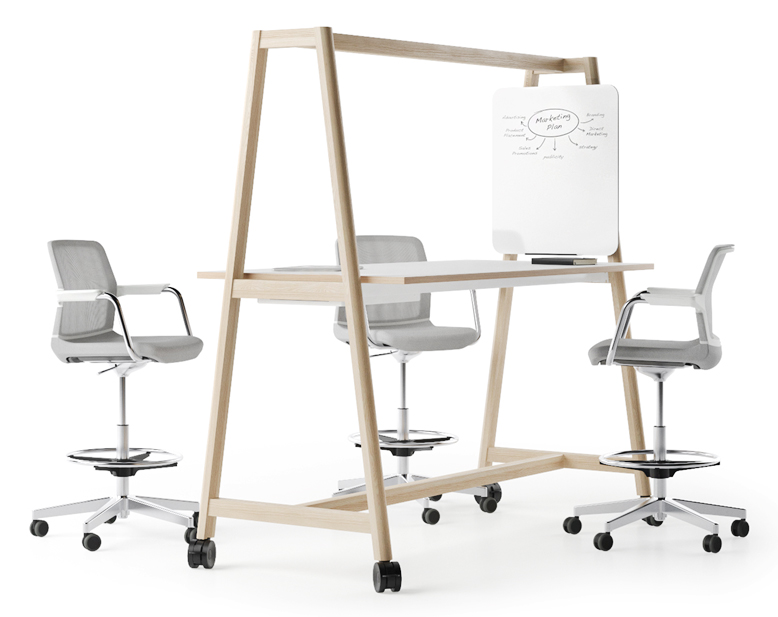 Nova Wood Rectangular Melamine Multipurpose Table w/Castors