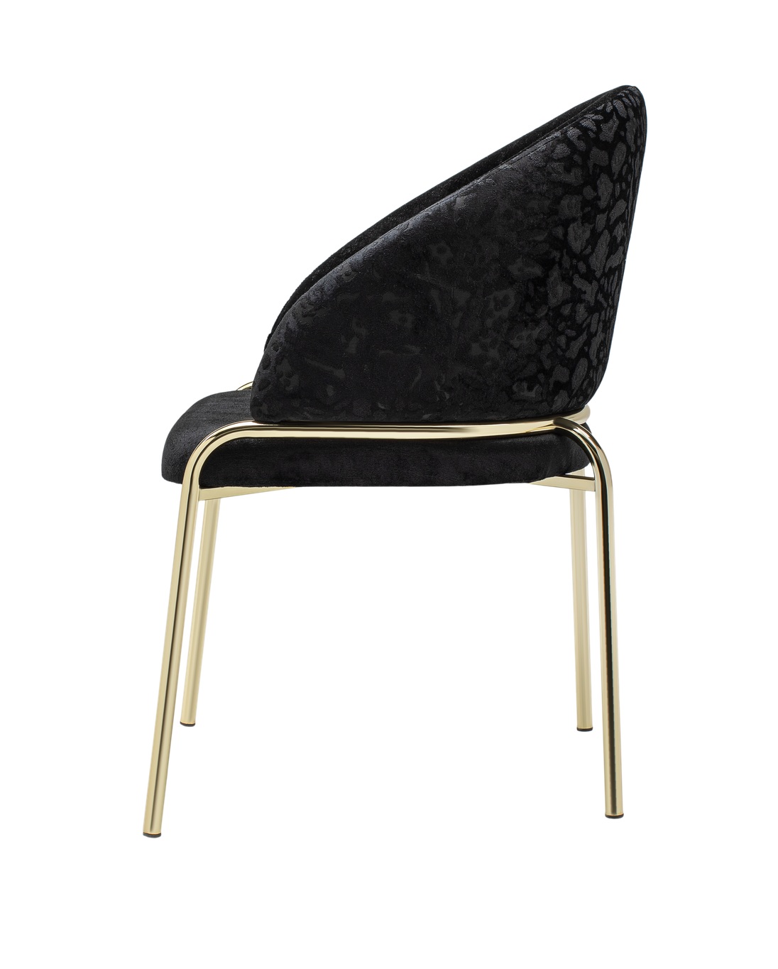 Onyx Velvet Dining Chair w/Gold Legs