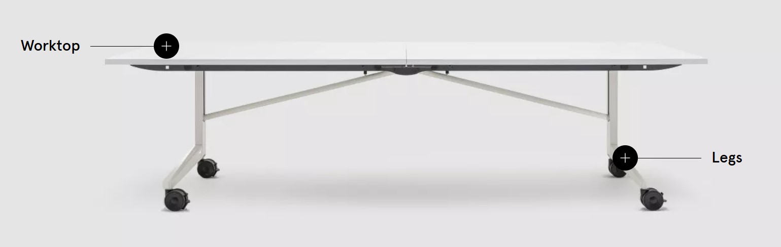 Plex Office Rectangular Whiteboard Folding Table