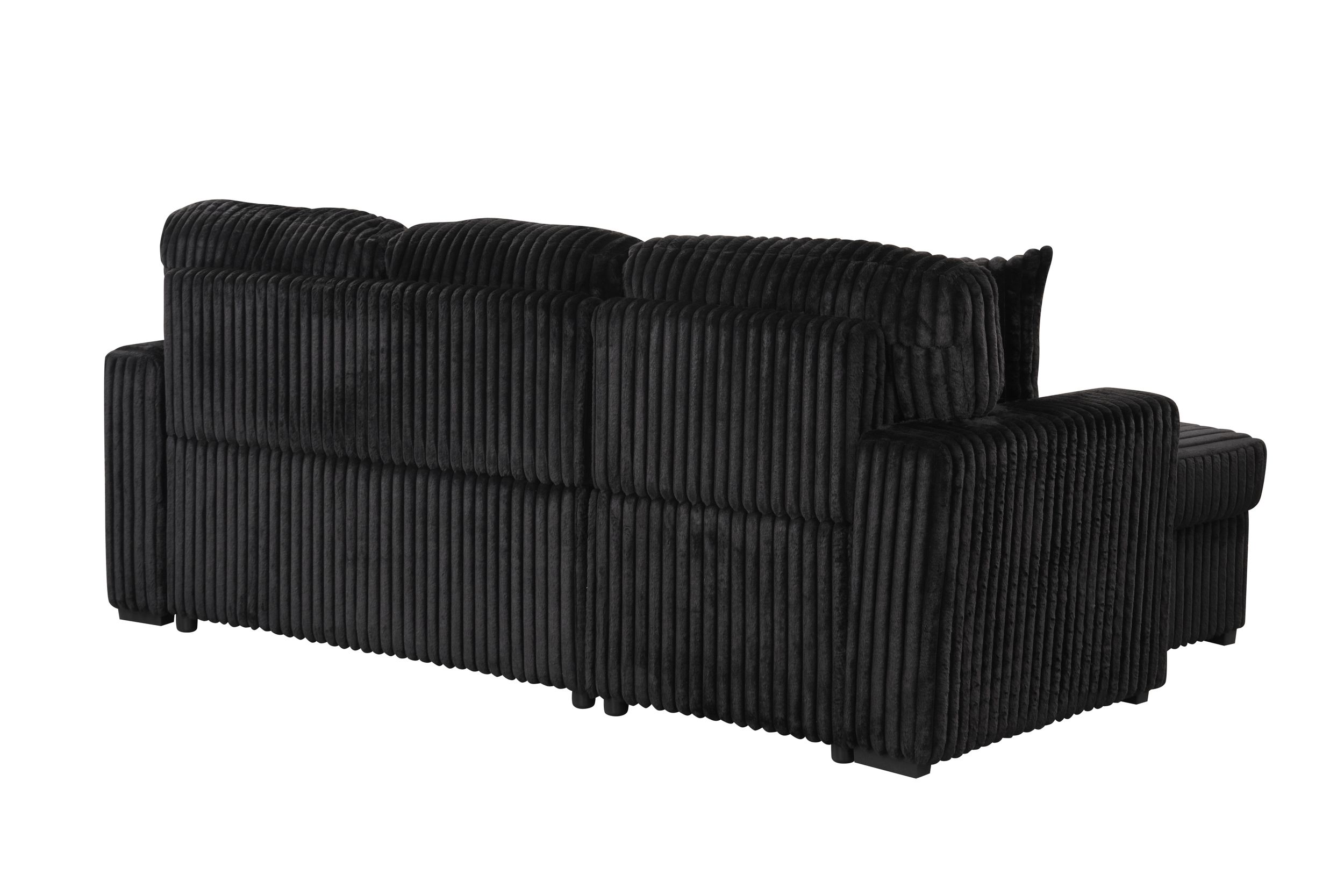 Plush Velvet L-Shaped Sectional Storage Sofa w/USB
