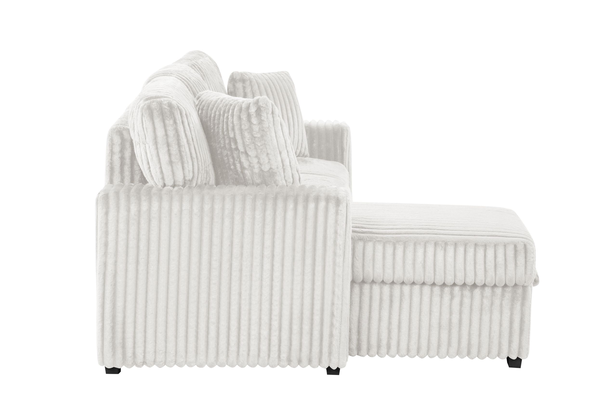 Plush Velvet L-Shaped Sectional Storage Sofa