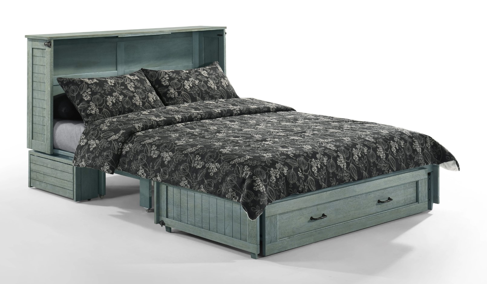 Poppy Wood Murphy Cabinet Bed w/Mattress