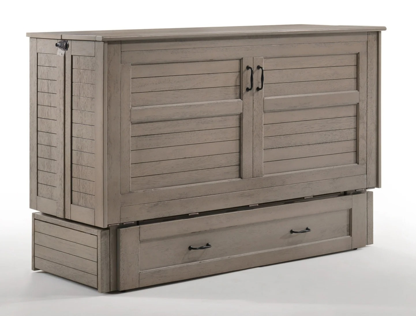 Poppy Wood Murphy Cabinet Bed w/Mattress