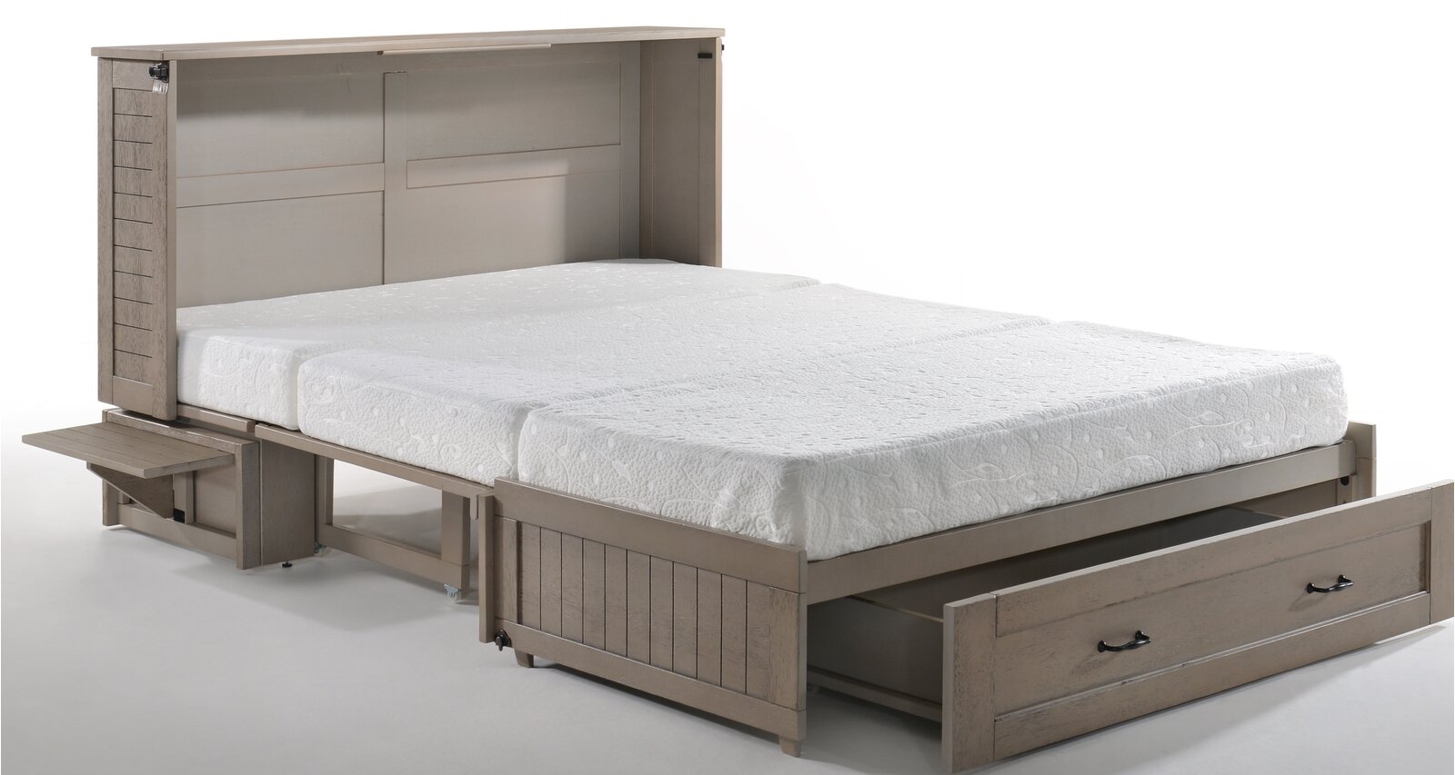 Poppy Wood Murphy Cabinet Bed w/Mattress
