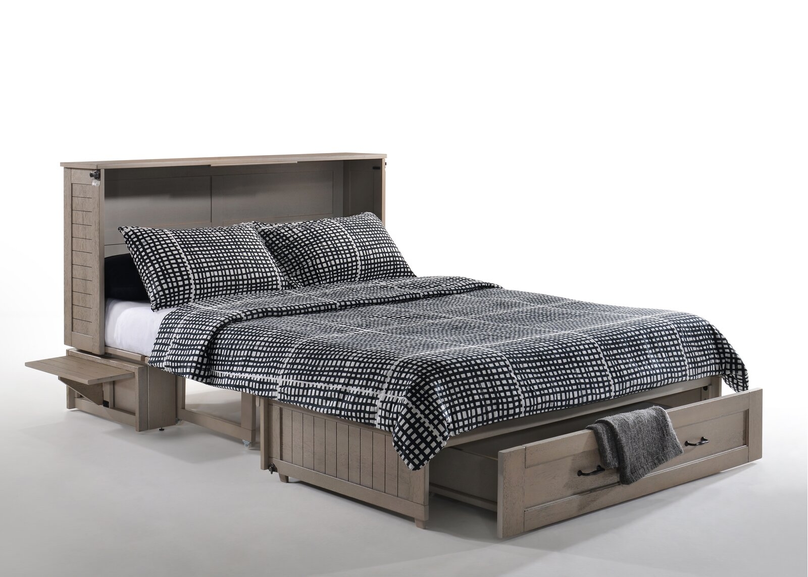 Poppy Wood Murphy Cabinet Bed w/Mattress