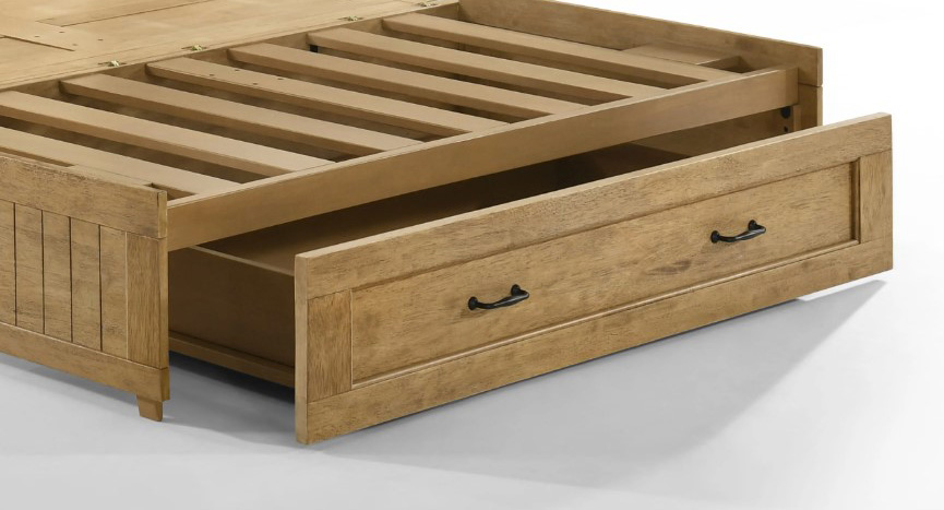 Poppy Wood Murphy Cabinet Bed w/Mattress