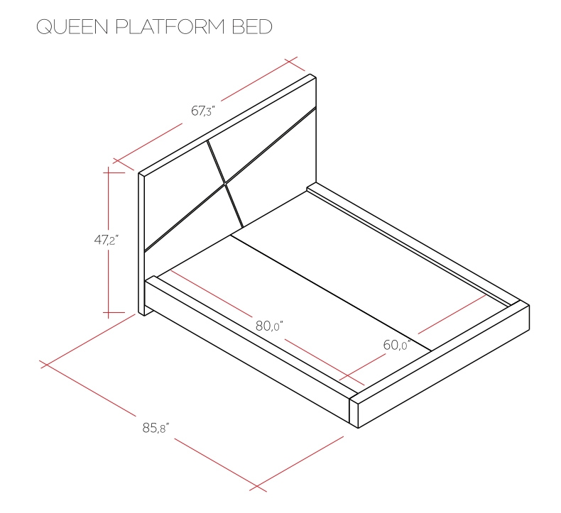 Porto Wood LED Platform Bedroom Set