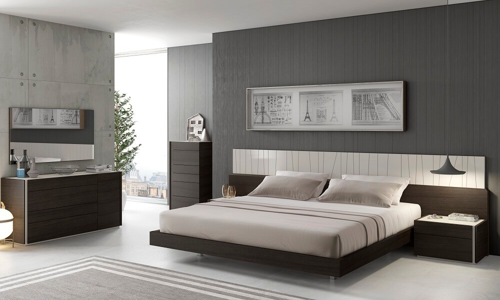Porto Premium Bedroom Set, White by J&M Furniture