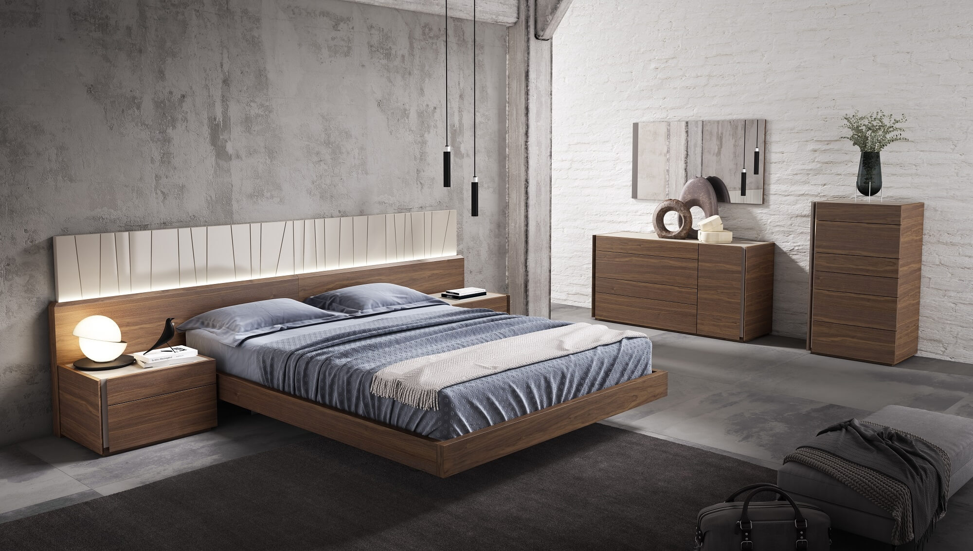 Porto Premium LED Platform Bedroom Set