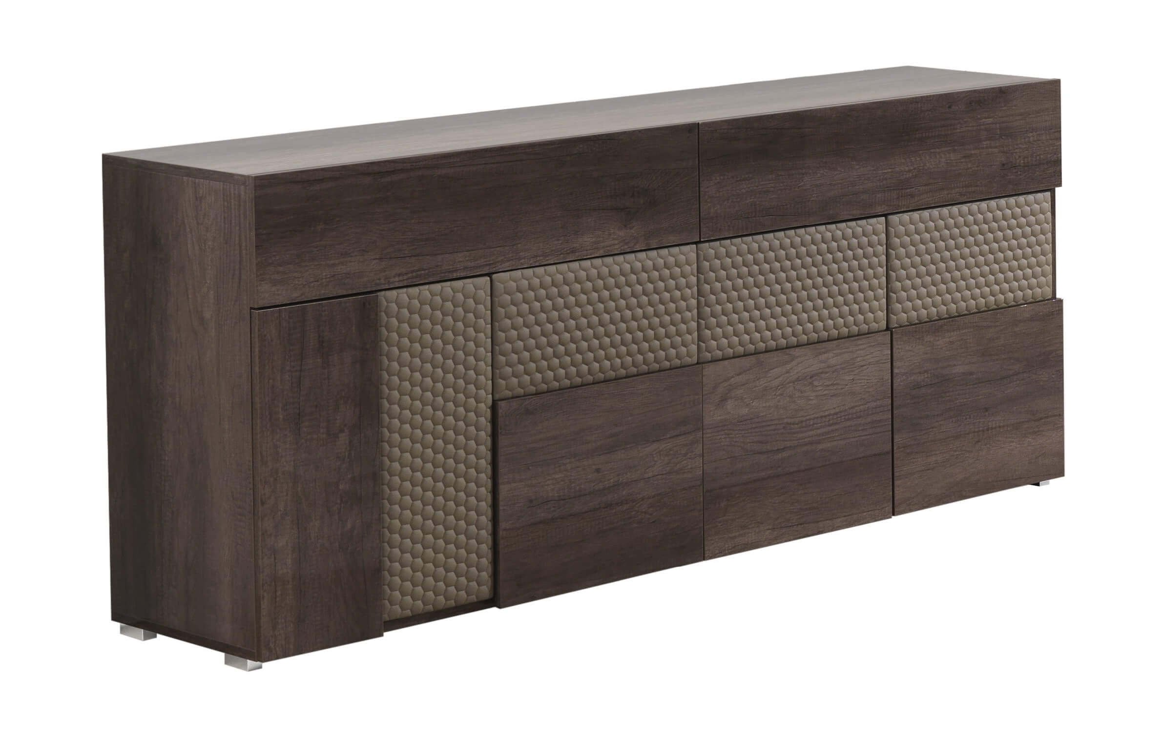 Portofino Wood Veneer/Leatherette Extendable Dining Set