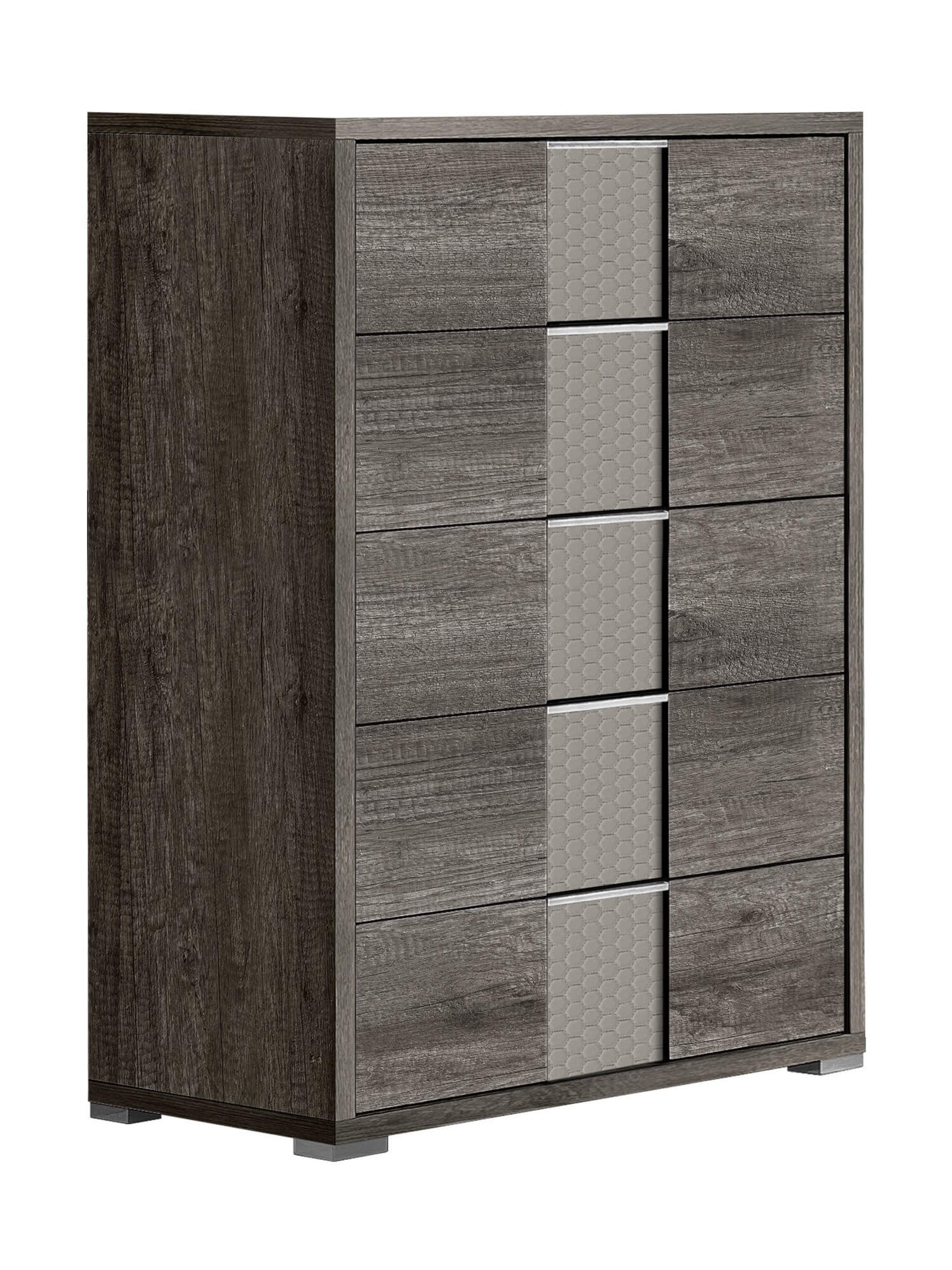 Portofino Premium Wood Veneer Bedroom Set with Velvet Headboard