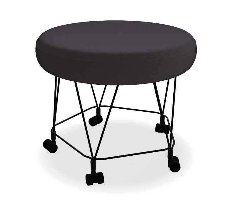 Pental Round Office Pouf w/Wire Base & Castors
