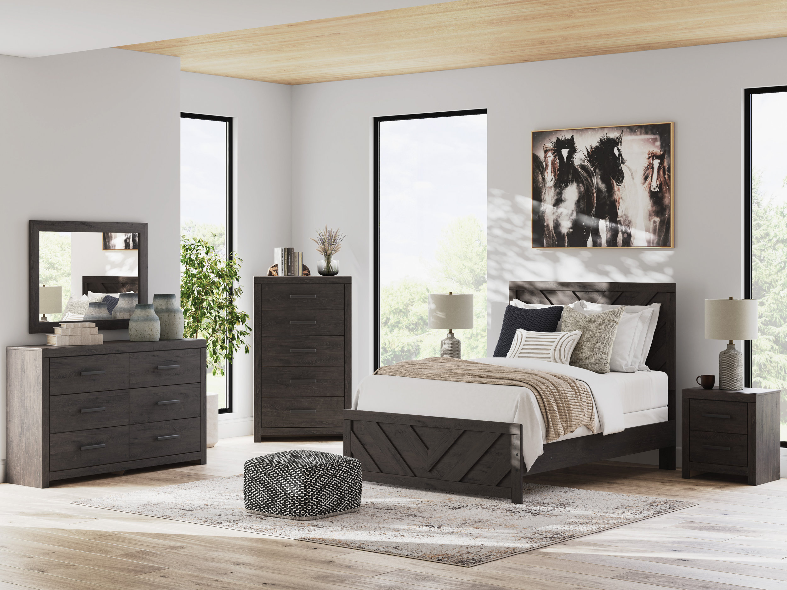 Prendonea MDF Panel Bed, Full Size