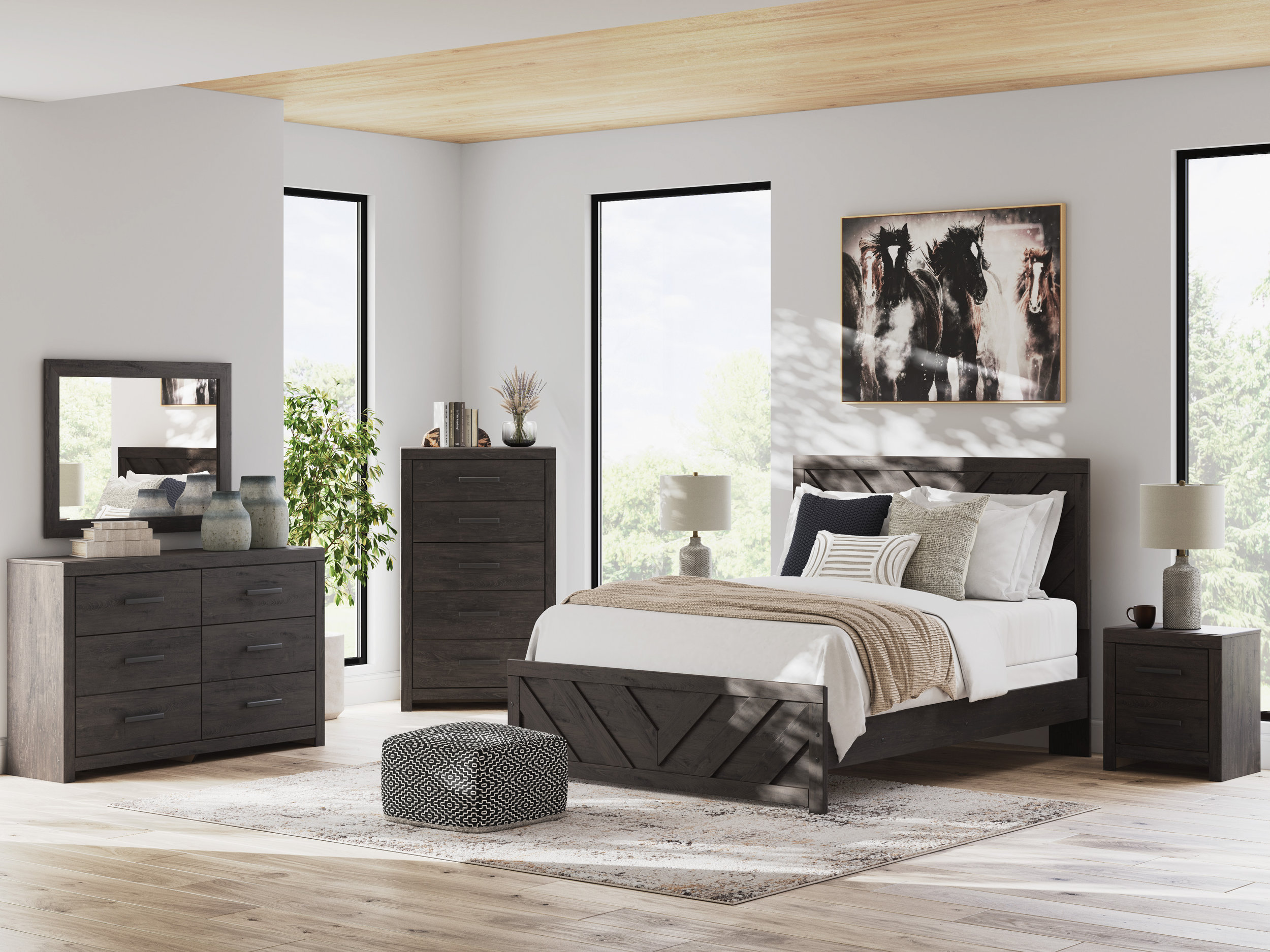 Prendonea MDF Panel Bed, Queen Size