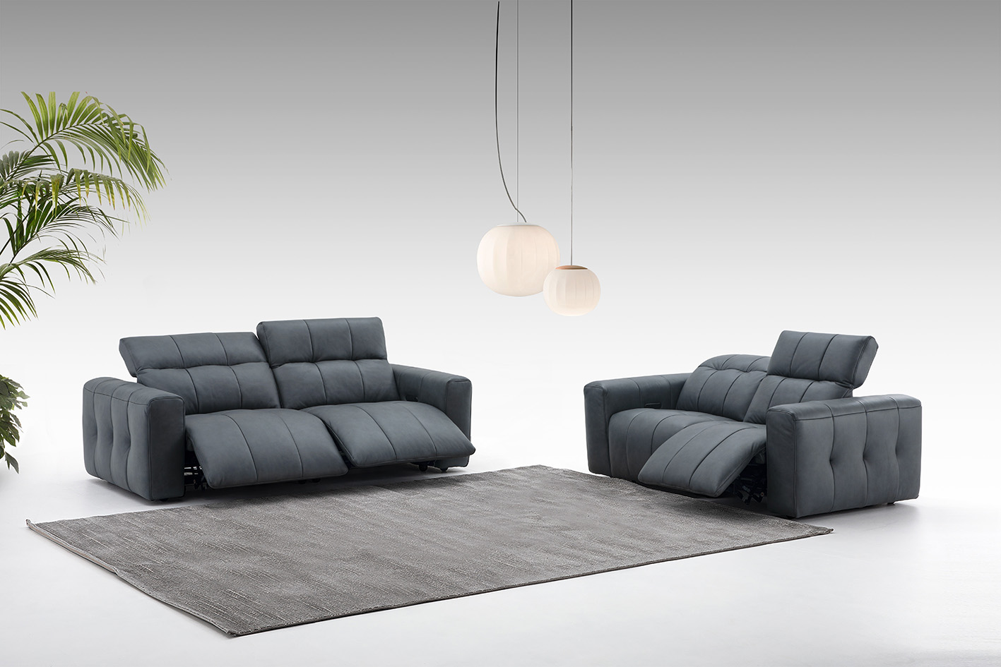 Prescott Leather Loveseat Living Room Set 