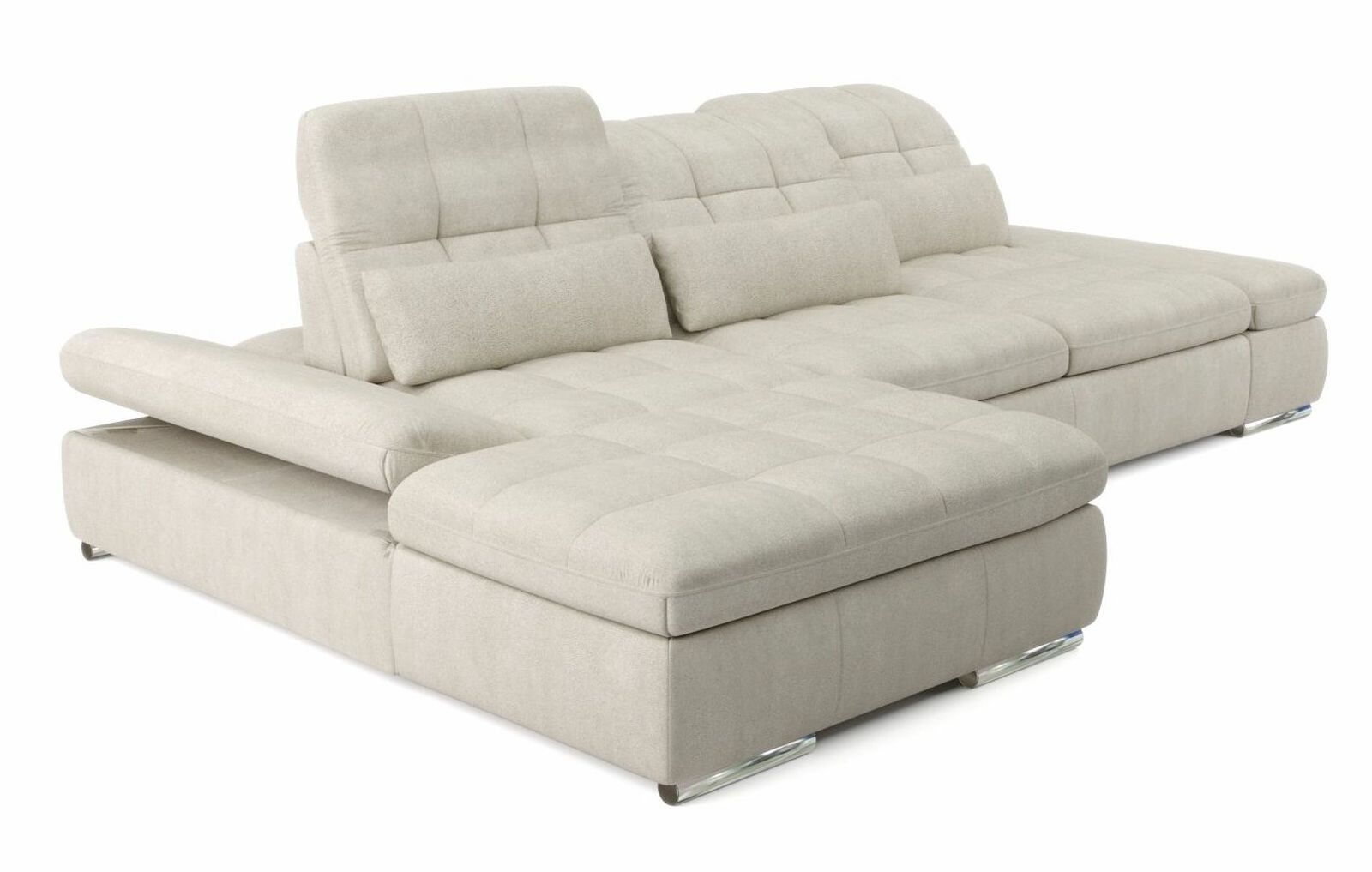Barcelona 2-Piece Microfiber Left-Arm Chaise Facing Storage Sleeper Sectional