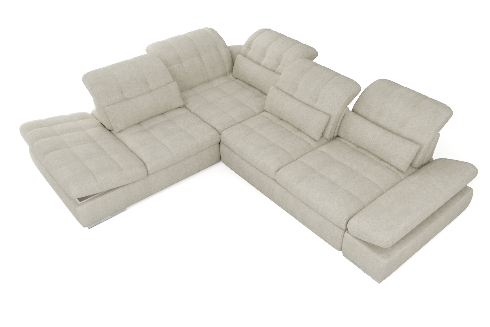 Barcelona 4-Piece Microfiber Left-Arm Chaise Facing Storage Sleeper Sectional