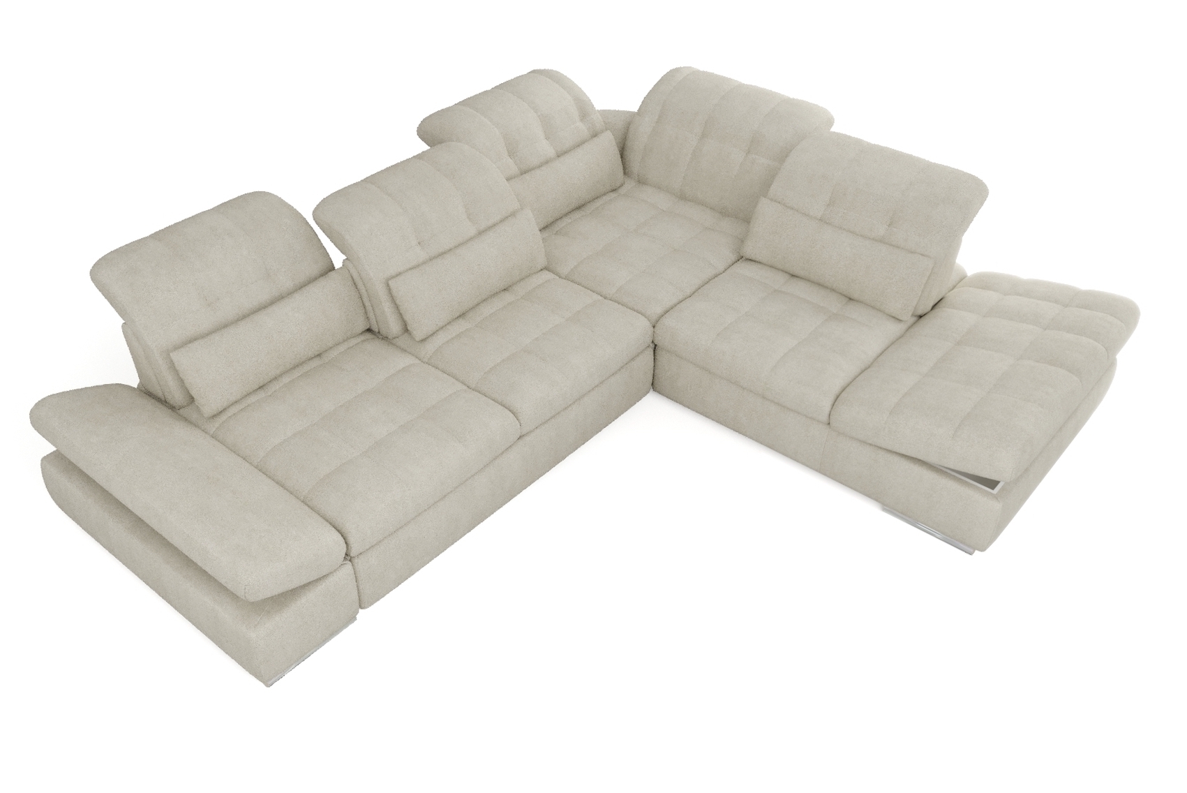 Barcelona 4-Piece Microfiber Right-Arm Chaise Facing Storage Sleeper Sectional