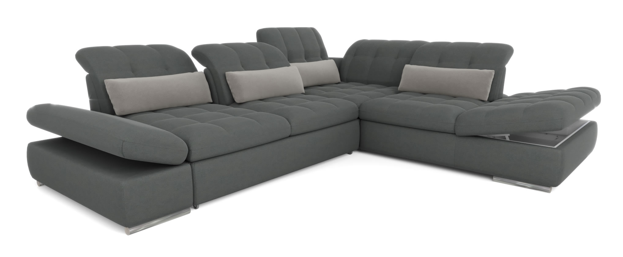 Barcelona 4-Piece Microfiber Storage Sleeper Sectional