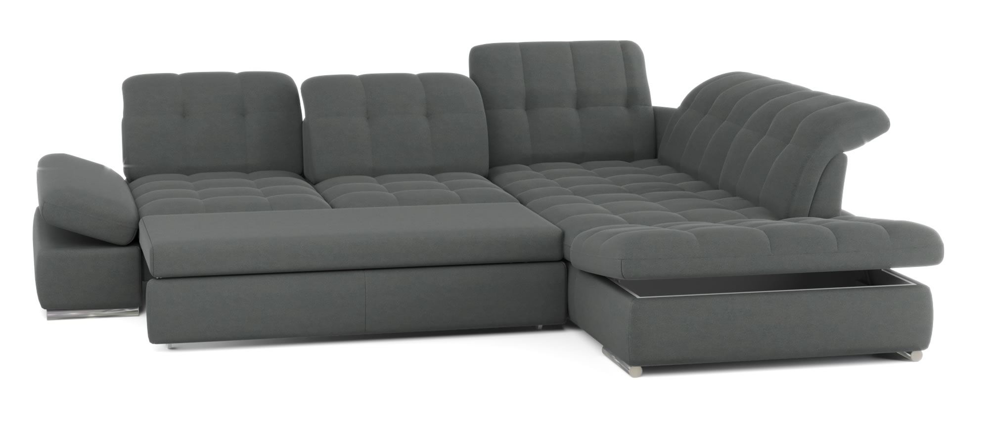 Barcelona 4-Piece Microfiber Storage Sleeper Sectional
