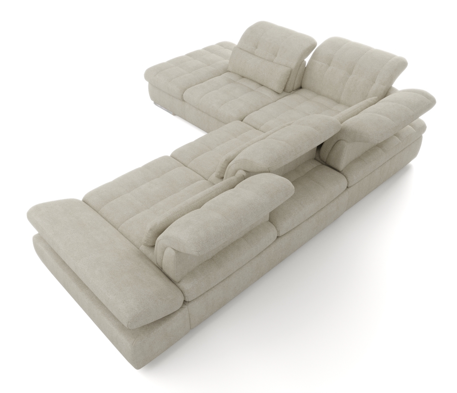 Barcelona 4-Piece Microfiber Left-Arm Chaise Facing Storage Sleeper Sectional