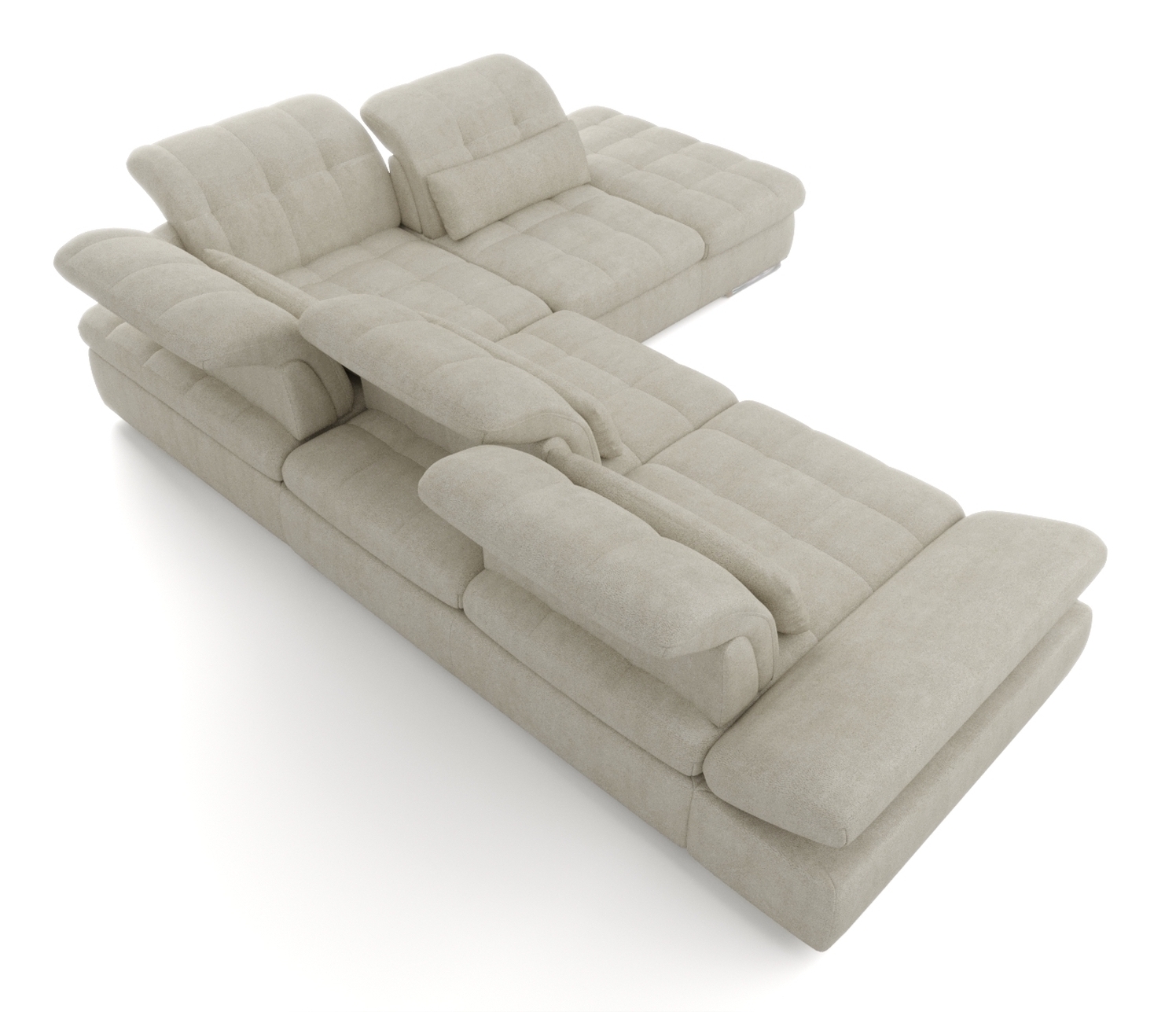 Barcelona 4-Piece Microfiber Right-Arm Chaise Facing Storage Sleeper Sectional