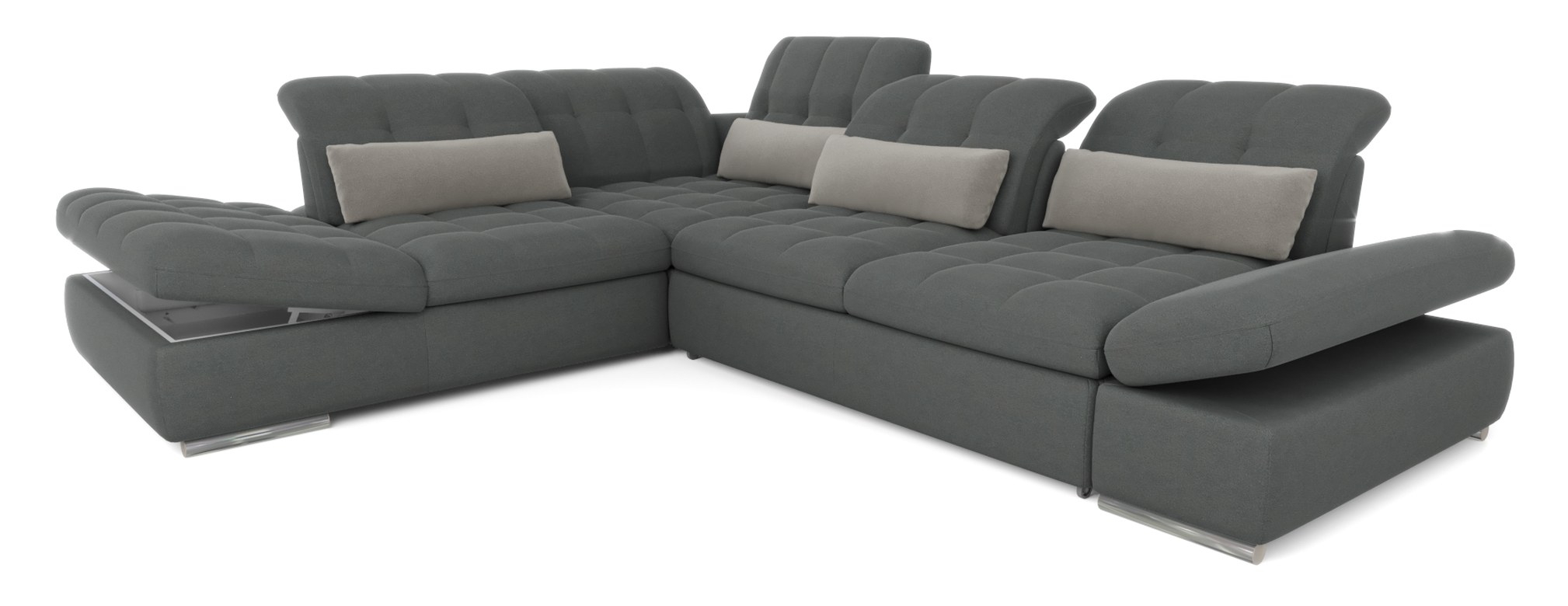 Barcelona 4-Piece Microfiber Storage Sleeper Sectional