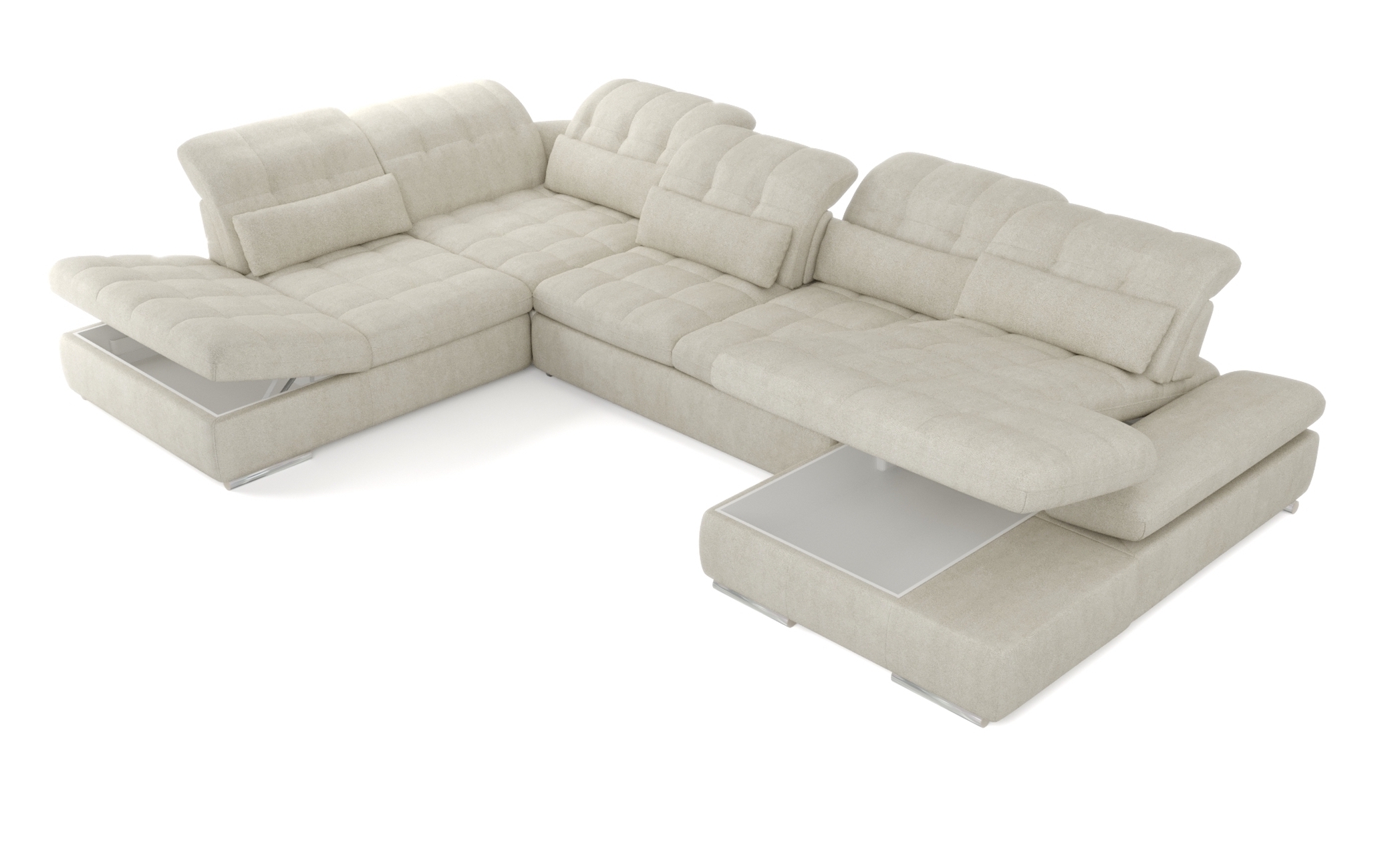 Barcelona 5-Piece Microfiber Storage Sleeper Sectional
