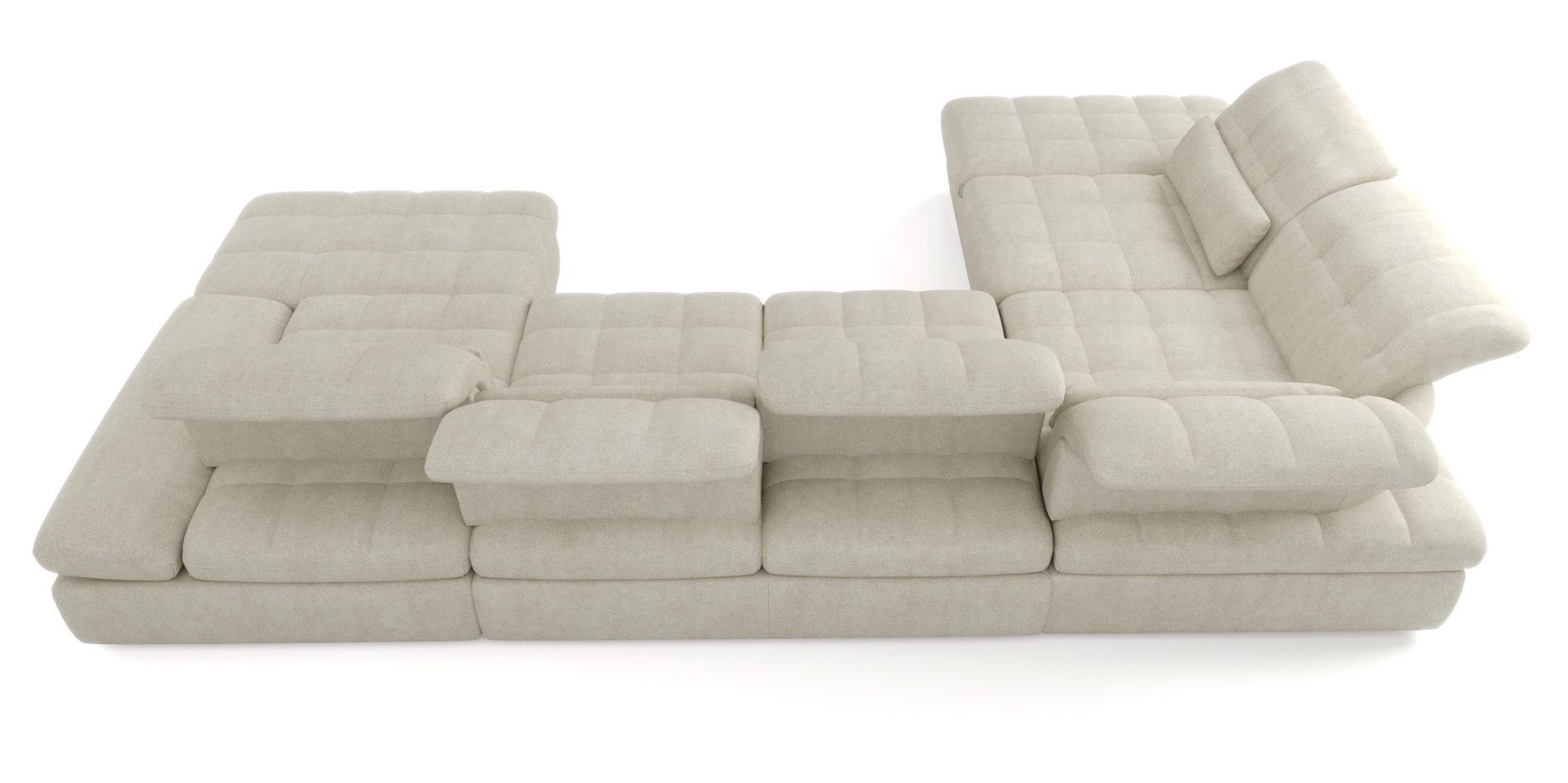 Barcelona 5-Piece Microfiber Storage Sleeper Sectional