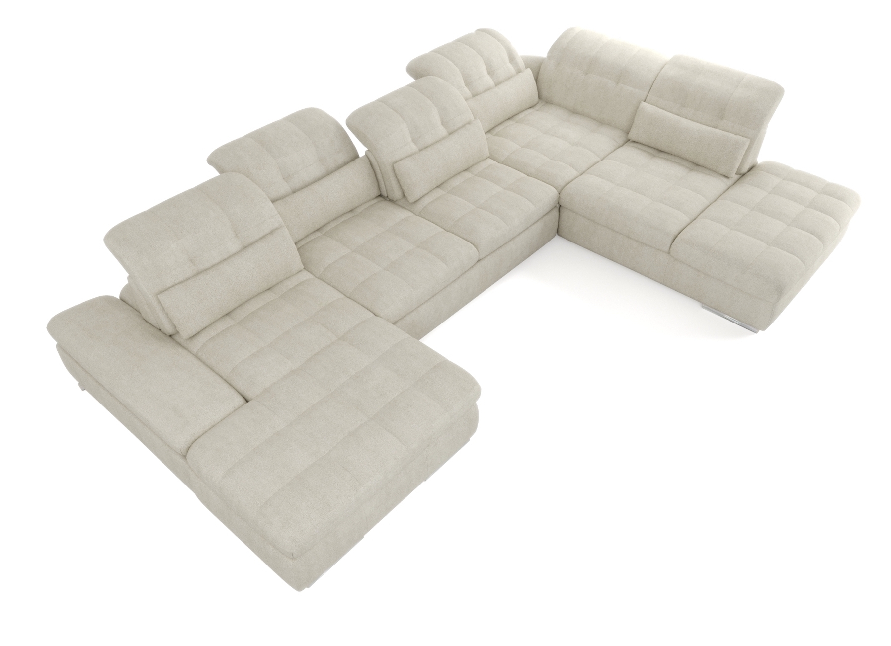Barcelona 5-Piece Microfiber Left-Arm Chaise Facing Storage Sleeper Sectional