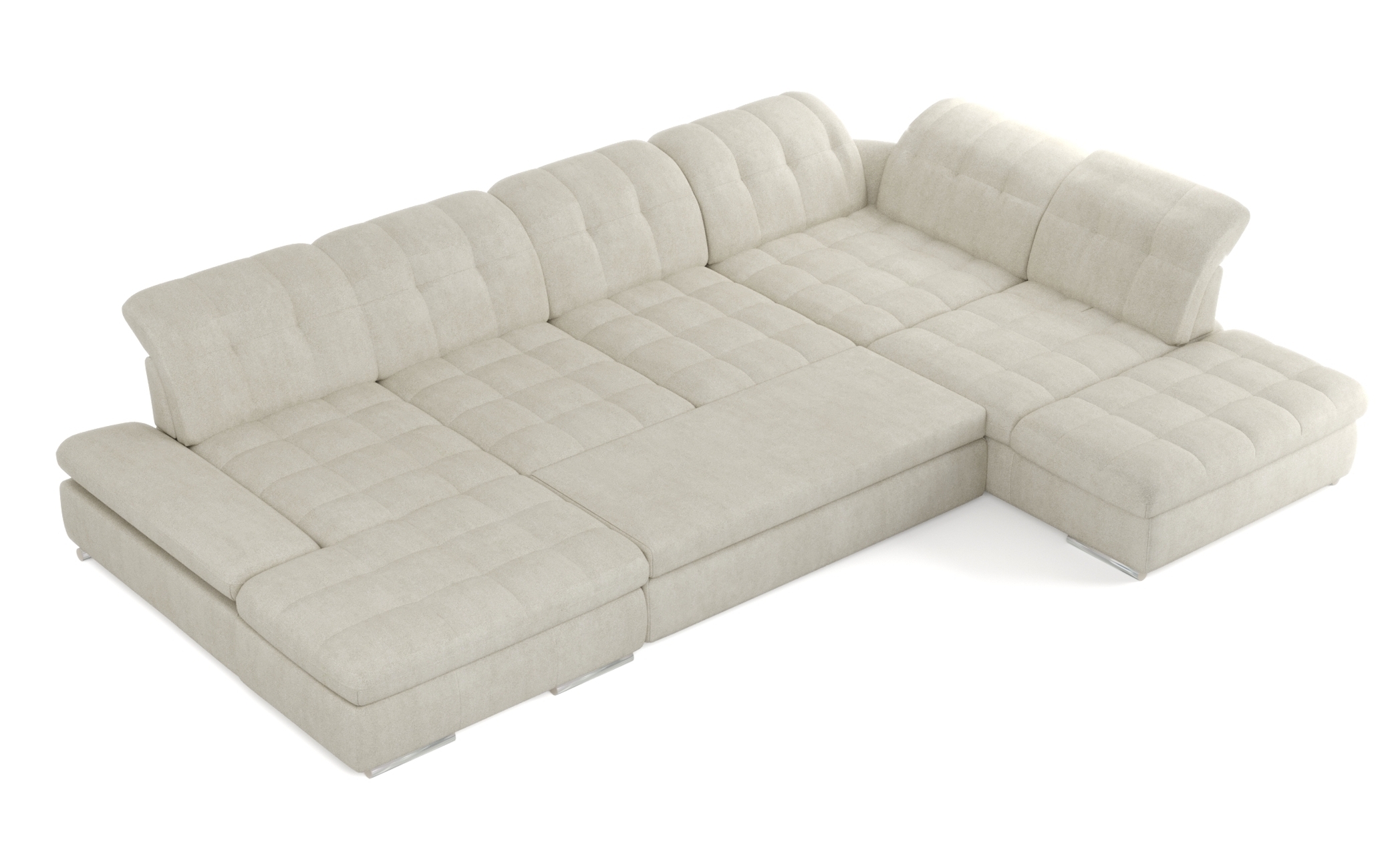 Barcelona 5-Piece Microfiber Left-Arm Chaise Facing Storage Sleeper Sectional