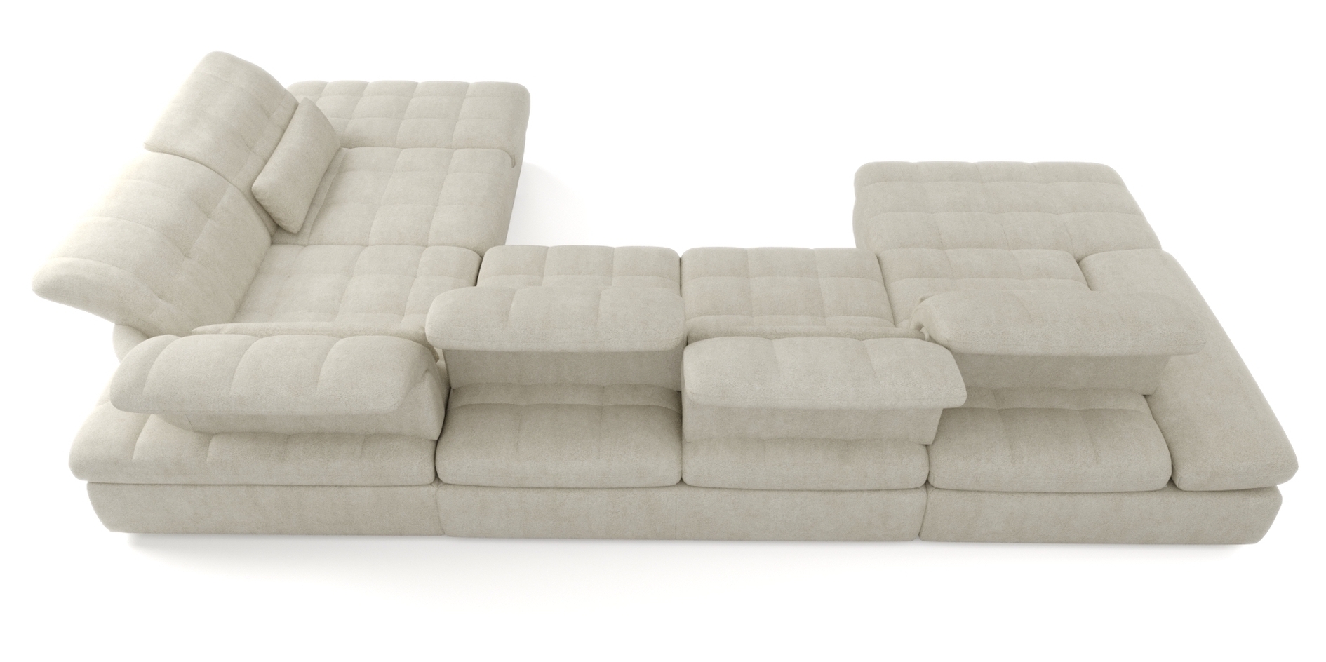 Barcelona 5-Piece Microfiber Storage Sleeper Sectional