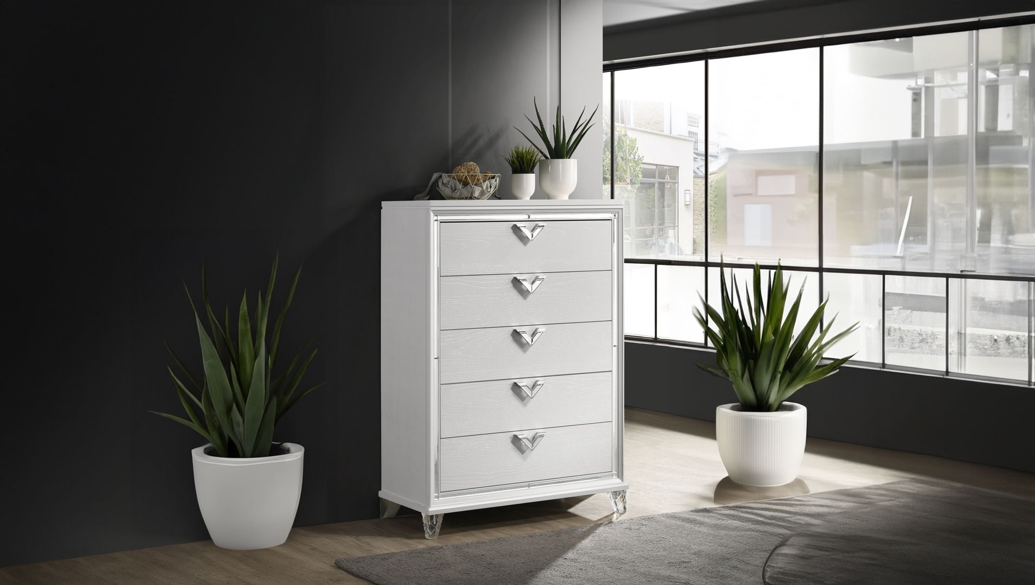 Prism 5-Drawer Wood Veneer Chest