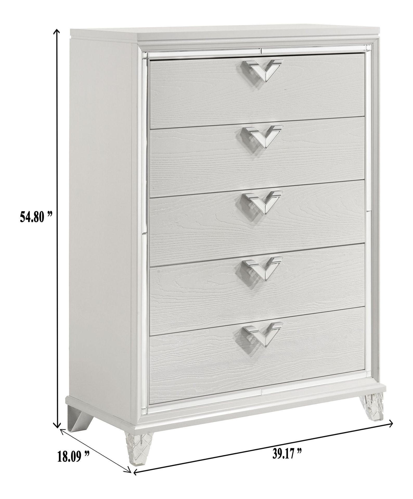 Prism 5-Drawer Wood Veneer Chest