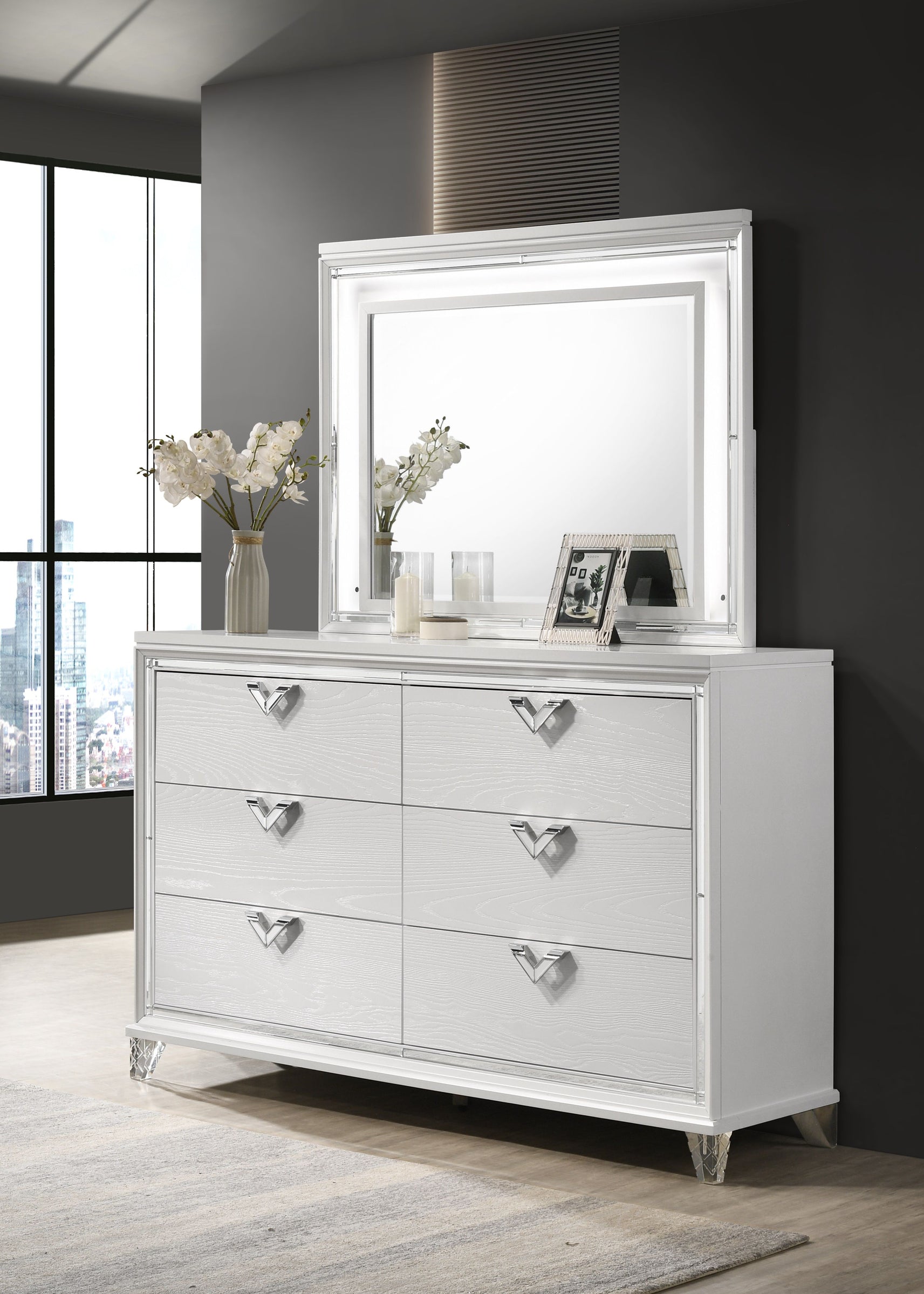 Prism 6-Drawer Wood Veneer Dresser